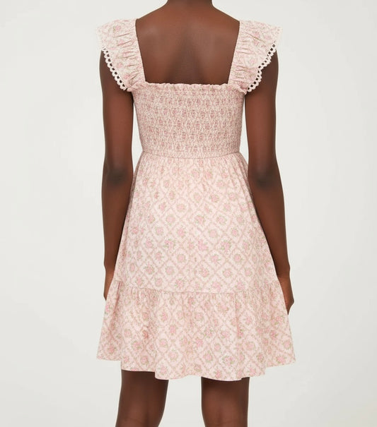 The Rosali – Pink Floral Mini Dress